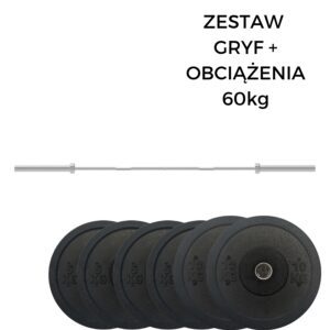 ZESTAW GRYF + OBCIĄŻENIA OLIMPIJSKIE 60kg