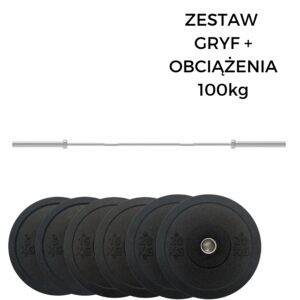 ZESTAW GRYF + OBCIĄŻENIA OLIMPIJSKIE 100kg