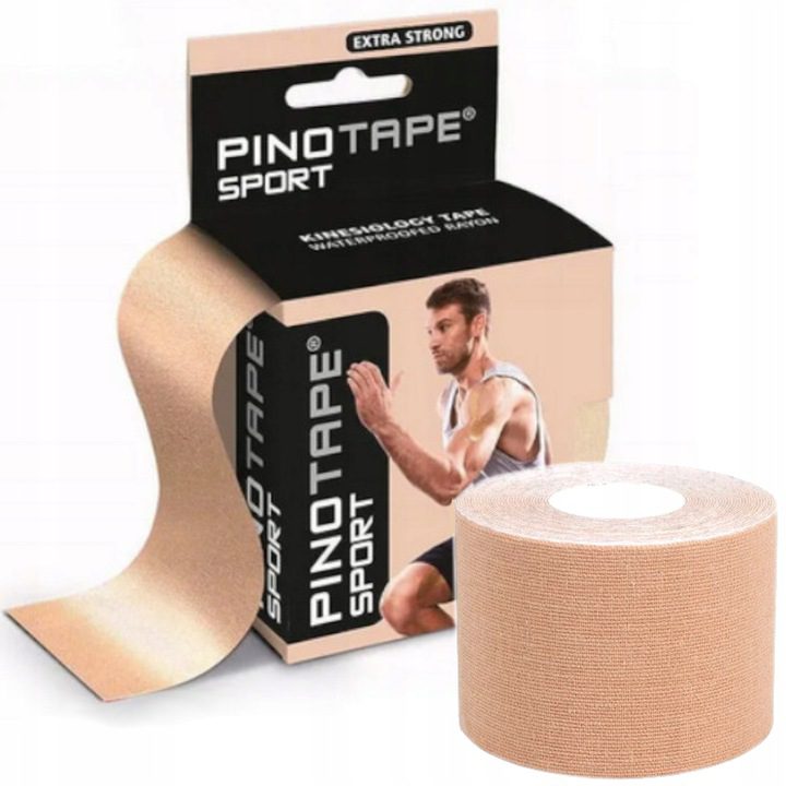 Tasma-kinesio-tejp-tape-PinoTape-plastry-5cmx5m-bezowa
