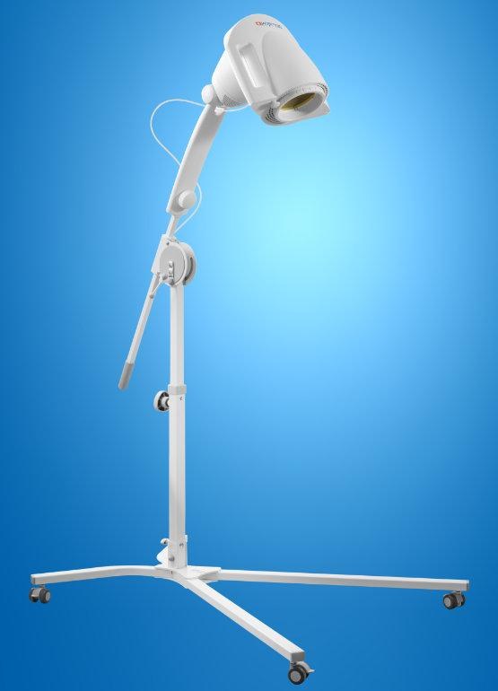 Lampa Bioptron Pro1 do gabinetu fizjoterapii ze statywem stołowym